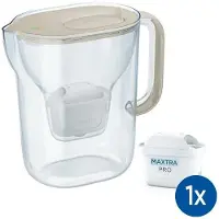 Brita Style ESSENTIAL XL Filterkanne sandfarben + MX Pro Pure Performance Filter