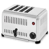 VERTES Gastro Toaster 4 Scheiben Elektrisch 2300W aus Edelstahl (Timer mit Klingel, Krümelschublade, Getrennte Schachtheizung)