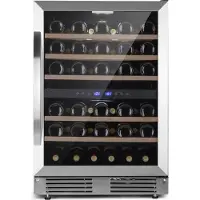 Klarstein Vinovilla 50 Duo Zweizonen-Weinkühlschrank 53l 17 Fl. 3-Farben Glastür Edelstahl BRAND_75368113