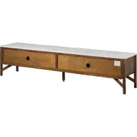 MASSIVMOEBEL24.DE MASSIVMOEBEL24 TV-Board Mango 220x45x50 braun geölt / echter Marmor LOS ANGELES #12