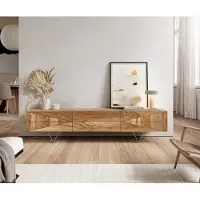 DELIFE Designer-Lowboard Wyatt 175 cm Sheesham Natur 2 Türen 1 Klappe