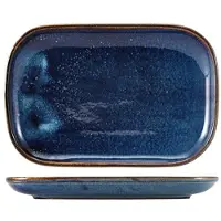 Genware Terra Aqua Blau Rechteckiger Teller 24 x 16,5 Cm