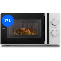 Medion Mikrowelle klein (17 Liter, 700 Watt kompakt und platzsparend, 5 Mikrowellenstufen, Auftaufunktion, Timerfunktion, MD12211) light grau [MODELL 2025]