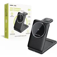 Mobile Origin 3-in-1 faltbarer Qi2-Ladegerät, schwarz