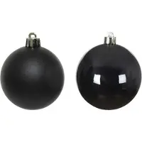 Ksd 6 Weihnachtskugeln schwarz glänzend-matt 80 mm (zwart)