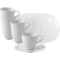 Villeroy & Boch Tasse "Kaffeetassen mit Untertassen Pura 150 ml 6er Set weiß", weiß, B:15,5cm H:9,7cm Ø:15,6cm, Porzellan, Trinkgefäße, Tasse, Spülmaschinenfest, Mikrowellensicher