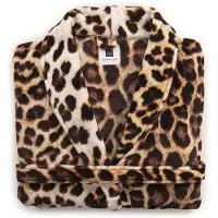 Zohome Bademantel Leopard Lang Brown-L