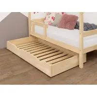 Benlemi Schublade BUDDY mit Lattenrost 120x140 cm (unter das Bett 120x160 cm) Beige, Mit Lattenrost und vollem Boden