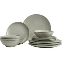 Broste Copenhagen Geschirrset Nordic Marsh 12-teilig / 4 Personen - 4 Speiseteller, 4 Frühstückteller und 4 Schalen