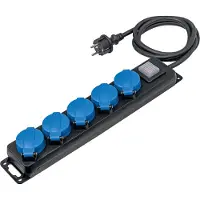 As Schwabe as-Schwabe 5-fach Steckdosenleiste 4,5m Mehrfachsteckdose mit Schalter 230V IP44