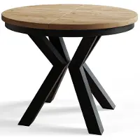 Alpi Möbel Esstisch Rund Loft, Esstisch Ausziehbar 120-200 cm, Moderner Wohnzimmertisch, Craft mit Metallbeinen in Farbe Schwarz