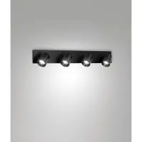 FABAS LUCE Modo 4-flammiger Deckenstrahler, Gehäuse aus Aluminiumdruckguss, schwarz, GU10-Fassung, ideal für die Innenbeleuchtung, modern