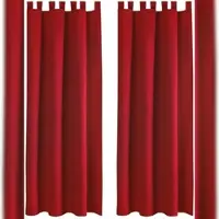 Bestlivings 2er Set Dekoschal Ellen,Schlaufe, inkl. Raffhalter & Haken 140 x 245 cm rot - kaminrot