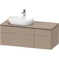 Duravit L-Cube Konsolenwaschtischunterbau wandhängend, inklusive Konsolenplatte, 4 Auszüge, Becken links, 1220x482x550mm, LC4876075750000