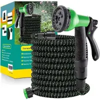 Merkloos Unyqoos️ Gartenschlauch 15m - Flexibel mit 8 Funktionen Sprühkopf - Robustes, leichtes Material - Ideal für Gartenbewässerung und Autowaschen