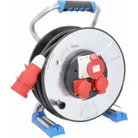 As Schwabe IronCoat CEE Kabeltrommel 25m Verlängerung H07RN-F 5G1,5 2 Steckdosen 1x CEE