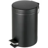 Geesa Tretmülleimer Hotel, Kosmetikeimer 3l + Kübel, Edelstahl schwarz matt