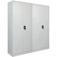 Proregal MegaDeal 2x Flügeltürenschrank ELEPHANT Komplett Montiert 2 Türen Abschließbar HxBxT 180x80x40cm 6 Fächern & Kleiderstange Stahl Lichtgrau