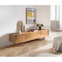 DELIFE Designer-Lowboard Wyatt 175 cm Akazie Natur 2 Türen 1 Klappe