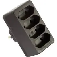 As Schwabe as-Schwabe Schutzkontaktstecker auf 4 Euro-Stecker 230V 16A Adapter Schwarz IP20