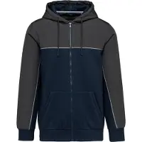 WK. Designed To Work Recycelte Kapuzen-Fleecejacke mit Reissverschluss