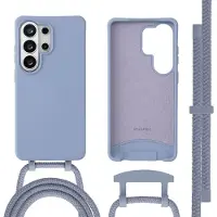 IMoshion Samsung Galaxy S26 Ultra Hülle - Silikon - - Backcover/Hülle mit Band/Soft Case - Blau