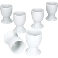 MamboCat 6er Set LOTTA Eierbecher weiß Porzellan 4,8cm