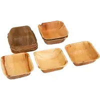 KOKA 10x viereckige Schale aus Palmblatt Größe 14 cm x 14 cm