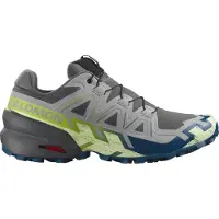 Salomon - Traillaufschuhe - Speedcross 6 M Castlerock / Lime Cream / Poseidon für Herren - Größe 41 1/3 - Grau