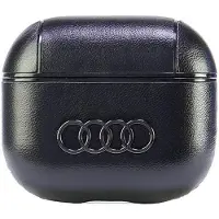 Audi Apple AirPods 3 Generation Leather Big Logo Schutzhülle Schwarz