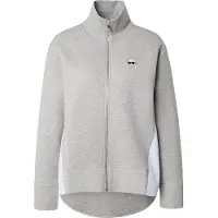 Karl Lagerfeld Ikon Fabric Mix Zip Up Light Grey Melange Größe: XS | Longsleeves Outlet | Damen | Grau