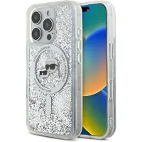 Karl Lagerfeld KLHMP16LLGKCSGH iPhone 16 Pro 6.3" hardcase transparent Liquid Glitter Karl&Choupette