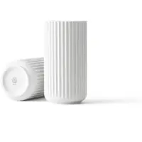 Lyngby Porcelæn Lyngby Porzellan Vase, handgemachtes Porzellan, 20 cm H, 10 cm Durchmesser, Weiß Weiß