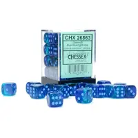 Chessex Gemini 12mm d6 Blue-Blue/light blue Luminary Dice Block (36 dice)