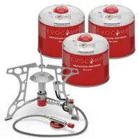 EVOCAMP Mini-Gaskocher 3.2 kW für Camping und Outdoor mit 3 500 g Kartusche