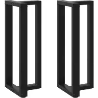 vidaXL Bartischbeine T-Form 2 Stk. Schwarz 40x35x(100-101) cm Stahl