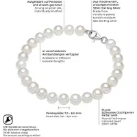 Valero Pearls Armband - Sterling Silber Perlen-Armband Süßwasser-Zuchtperl - Gr. 18 CM - in Weiß - für Damen