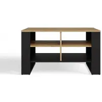 Top E Shop Couchtisch mit 4 Regalen, modern, 4-teilig, Kunsteiche, schwarz