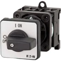 Eaton 057708 EIN-AUS-Schalter, P1, 25 A, Zwischenbau, 3-polig, mit schwarzem Knebel und Frontschild P1-25/Z