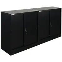 Proregal Mega Deal 2X Aktenschrank Elephant mit abschließbaren Schiebetüren HxBxT 90x90x40cm 2 Fachböden Schwarz Metallschrank abschließbar
