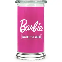 Barbie BarbieTM Duftkerze, Inspire The World, blumig-frisch, Kerze im Glas, Sojawachs, 18,1 x 9,9 cm, Geschenk Barbie Fan, rosa