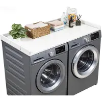 Vevor Arbeitsplatte für Waschmaschine &amp; Trockner (137 x 69,9 cm) mit Erhöhtem Rand &amp; Haken