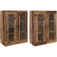 vidaXL Wandmontierte Schränke 2 Stk. Altholz 69,5 x 34 x 90 cm