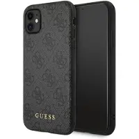 GUESS GUHCN61G4GFGR iPhone 11 6,1" szary/grey hard case 4G Metal Gold Logo