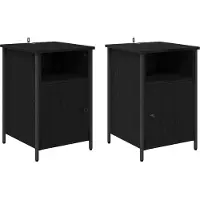 vidaXL Nachttisch 2 Stk. Schwarz Eichen-Optik 40 x 42 x 60 cm