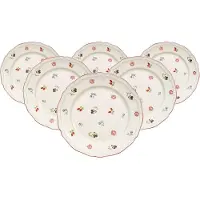 Villeroy & Boch Frühstücksteller "Frühstücksteller Petite Fleur ø 20,7 cm 6er Set weiß" Spülmaschinengeeignet, Mikrowellengeeignet