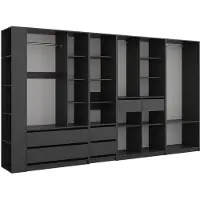 Vicco Kleiderschrank Elmo Anthrazit 50 x 200 cm 5er Set, Model 61350