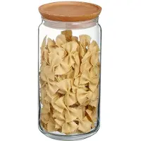 Luminarc Pure Jar - Aufbewahrungsglas mit Holzdeckel - 1,5 l - Glas - (3er-Set)