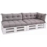 VBChome Palettenkissen 120x80 120x40 70x40 cm Europaletten Möbel Palettenauflage Garten Balkon 12 Farben mit Schaumstoffflocken Füllung Grau 5-TLG Set