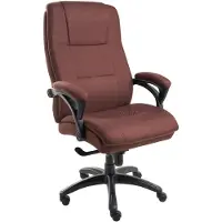 Beliani Chefsessel Braun Leinen Stoff Gepolstert Höhenverstellung Drehbar Neigungsfunktion Ergonomische Form Bürostuhl Bürosessel